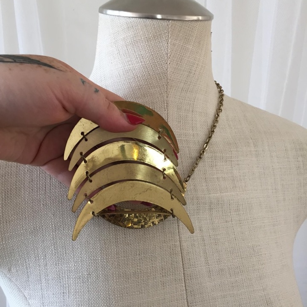 Gold Tone Statement Necklace - Picture 5 of 5
